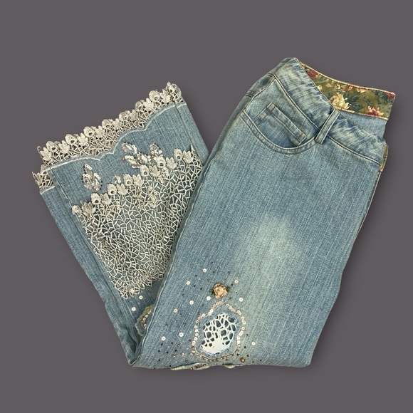 Chagall Vintage Y2K Embroidered Jeans - Picture 4 of 9